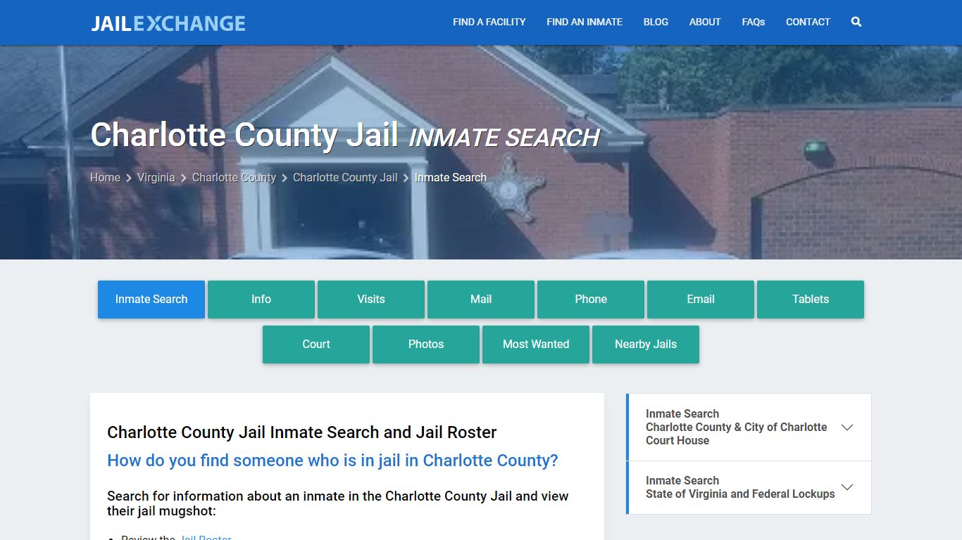 Inmate Search: Roster & Mugshots - Charlotte County Jail, VA